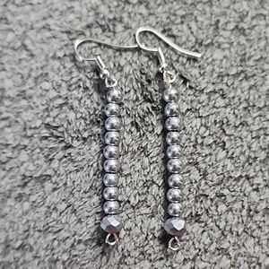Elegant Silver Beaded Earrings